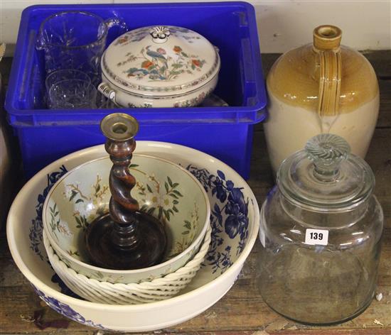 Mixed ceramics, glass etc(-)